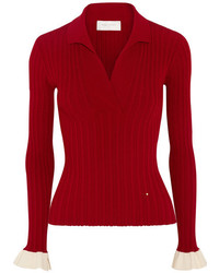 Pull en tricot rouge Esteban Cortazar