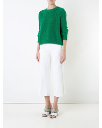 Pull en tricot vert Coohem