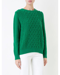 Pull en tricot vert Coohem