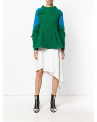 Pull en tricot vert Sacai