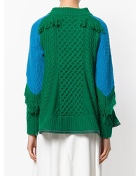 Pull en tricot vert Sacai