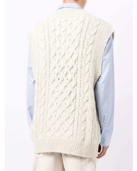 Pull en v sans manches blanc FIVE CM