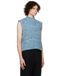 Pull en v sans manches bleu clair Maison Margiela