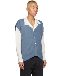 Pull en v sans manches bleu clair Second/Layer