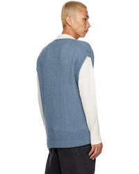 Pull en v sans manches bleu clair Second/Layer