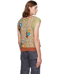 Pull en v sans manches imprimé marron clair Andersson Bell