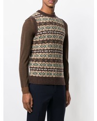 Pull en v sans manches imprimé marron Lardini