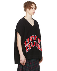 Pull en v sans manches imprimé noir Hood by Air