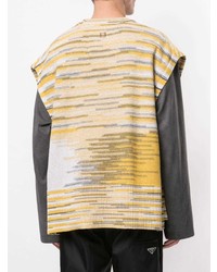 Pull en v sans manches jaune Wooyoungmi