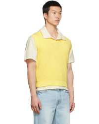 Pull en v sans manches jaune Recto