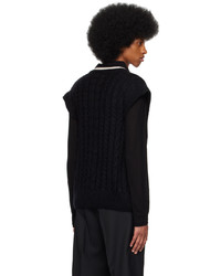 Pull en v sans manches noir Filippa K