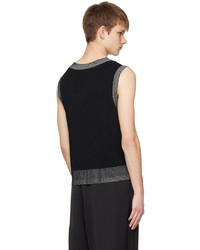 Pull en v sans manches noir Feng Chen Wang