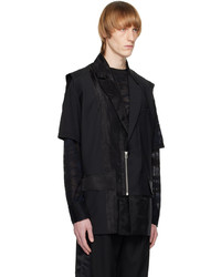 Pull en v sans manches noir Feng Chen Wang