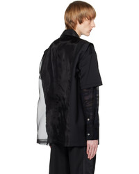 Pull en v sans manches noir Feng Chen Wang