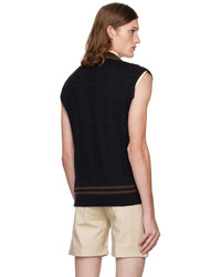 Pull en v sans manches noir Ernest W. Baker