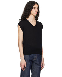 Pull en v sans manches noir Auralee