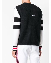 Pull en v sans manches noir MSGM