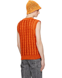 Pull en v sans manches orange AGR