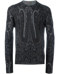 Pull gris foncé Etro