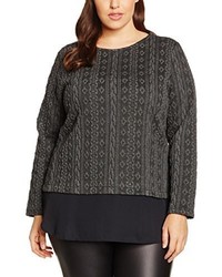 Pull gris foncé Ulla Popken