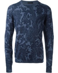 Pull imprimé bleu marine Etro