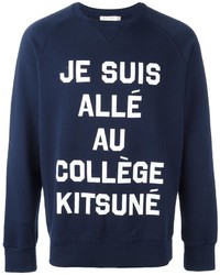 Pull imprimé bleu marine MAISON KITSUNÉ