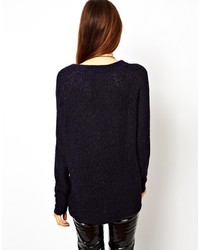 Pull surdimensionné bleu marine Asos