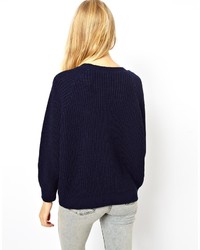 Pull surdimensionné bleu marine Asos