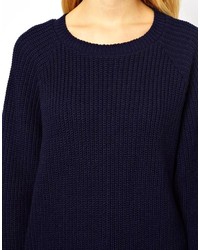 Pull surdimensionné bleu marine Asos