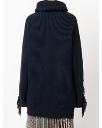 Pull surdimensionné bleu marine Stella McCartney