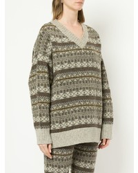 Pull surdimensionné en jacquard marron H Beauty&Youth