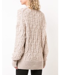 Pull surdimensionné en tricot beige Totême