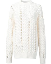 Pull surdimensionné en tricot blanc Alexander Wang