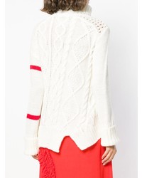 Pull surdimensionné en tricot blanc Preen Line