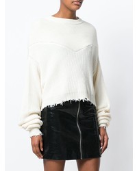 Pull surdimensionné en tricot blanc Unravel Project