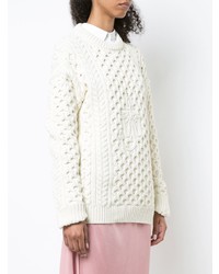 Pull surdimensionné en tricot blanc JW Anderson