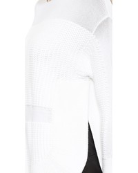 Pull surdimensionné en tricot blanc Helmut Lang