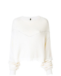 Pull surdimensionné en tricot blanc Unravel Project
