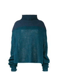 Pull surdimensionné en tricot bleu canard Unravel Project