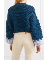 Pull surdimensionné en tricot bleu marine The Knitter