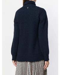 Pull surdimensionné en tricot bleu marine Dondup