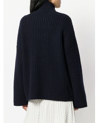 Pull surdimensionné en tricot bleu marine Incentive! Cashmere