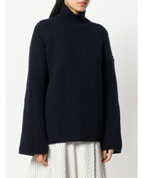 Pull surdimensionné en tricot bleu marine Incentive! Cashmere