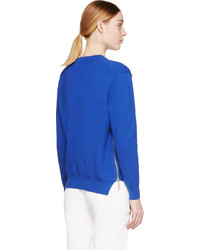 Pull surdimensionné en tricot bleu Edit