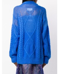 Pull surdimensionné en tricot bleu Maison Margiela