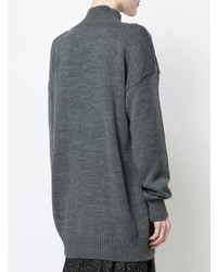 Pull surdimensionné en tricot gris foncé Patbo