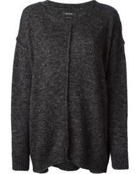 Pull surdimensionné en tricot gris foncé Isabel Marant