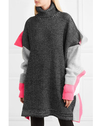 Pull surdimensionné en tricot gris foncé Balenciaga