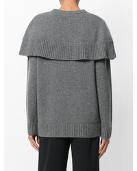 Pull surdimensionné en tricot gris Chloé