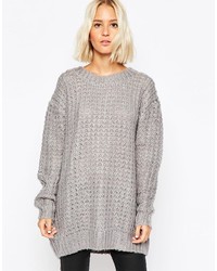 Pull surdimensionné en tricot gris Cheap Monday